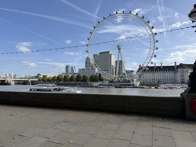 Il London Eye, poco prima che l'equipaggio salisse a bordo della Tattershall Castle.