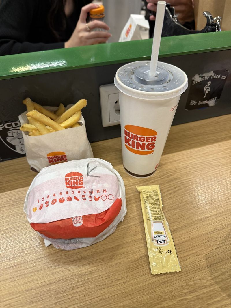 A hearty "breakfast" at Burger King, because it is going to be a long day.