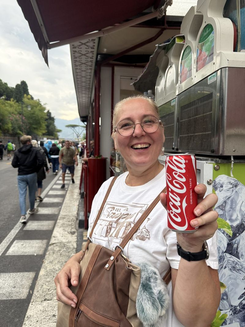 Liek with a Coke in Pompeii, still dry.