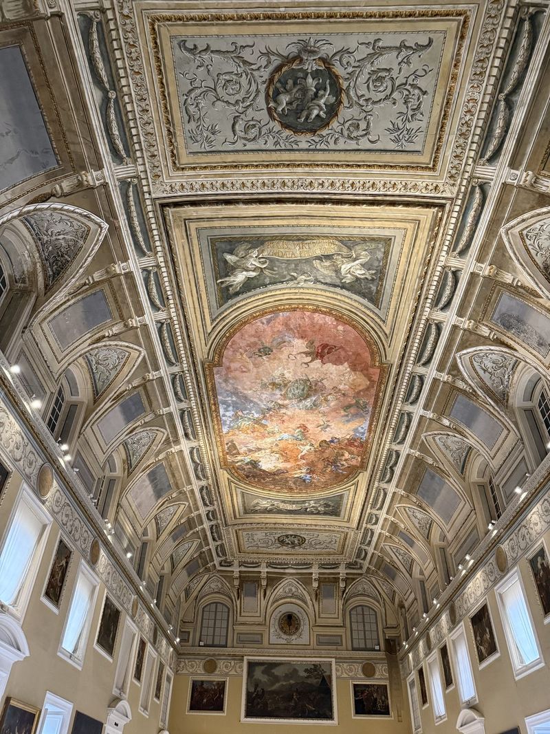 The painted ceiling of the great hall.