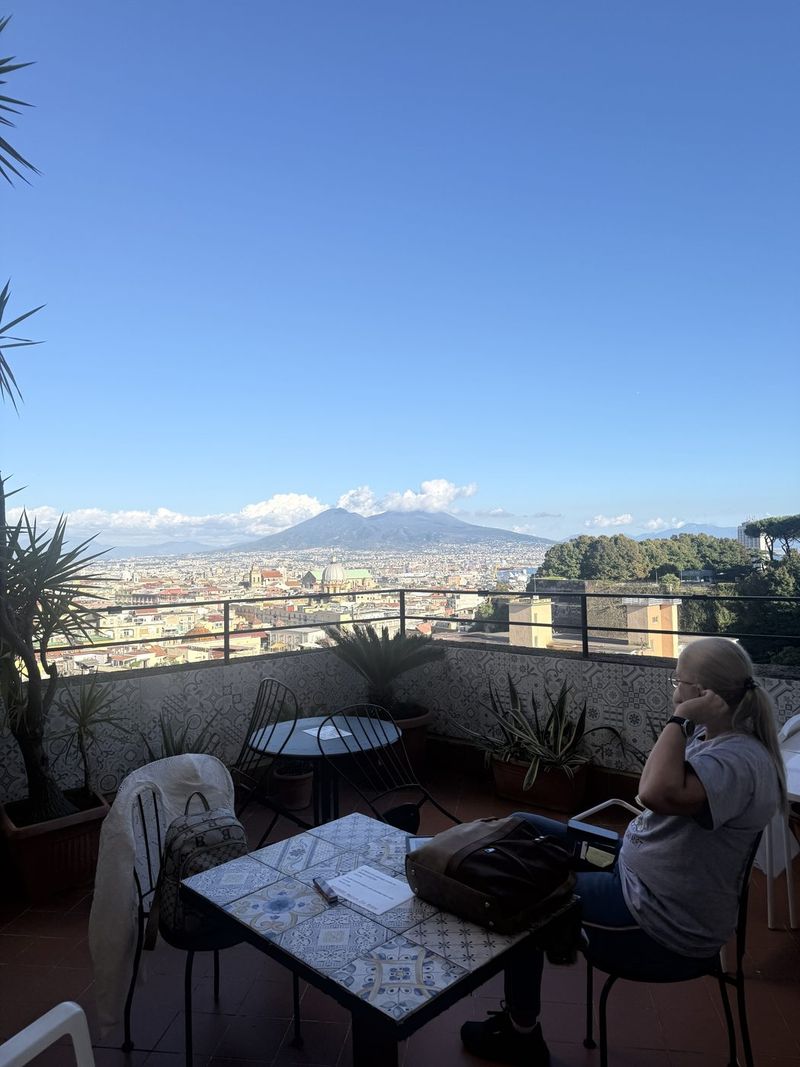 Stuffed and back at Bruno’s, then lounging in the sun on his terrace. Bruno very kindly let us have the key to the apartment for a while.